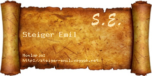 Steiger Emil névjegykártya
